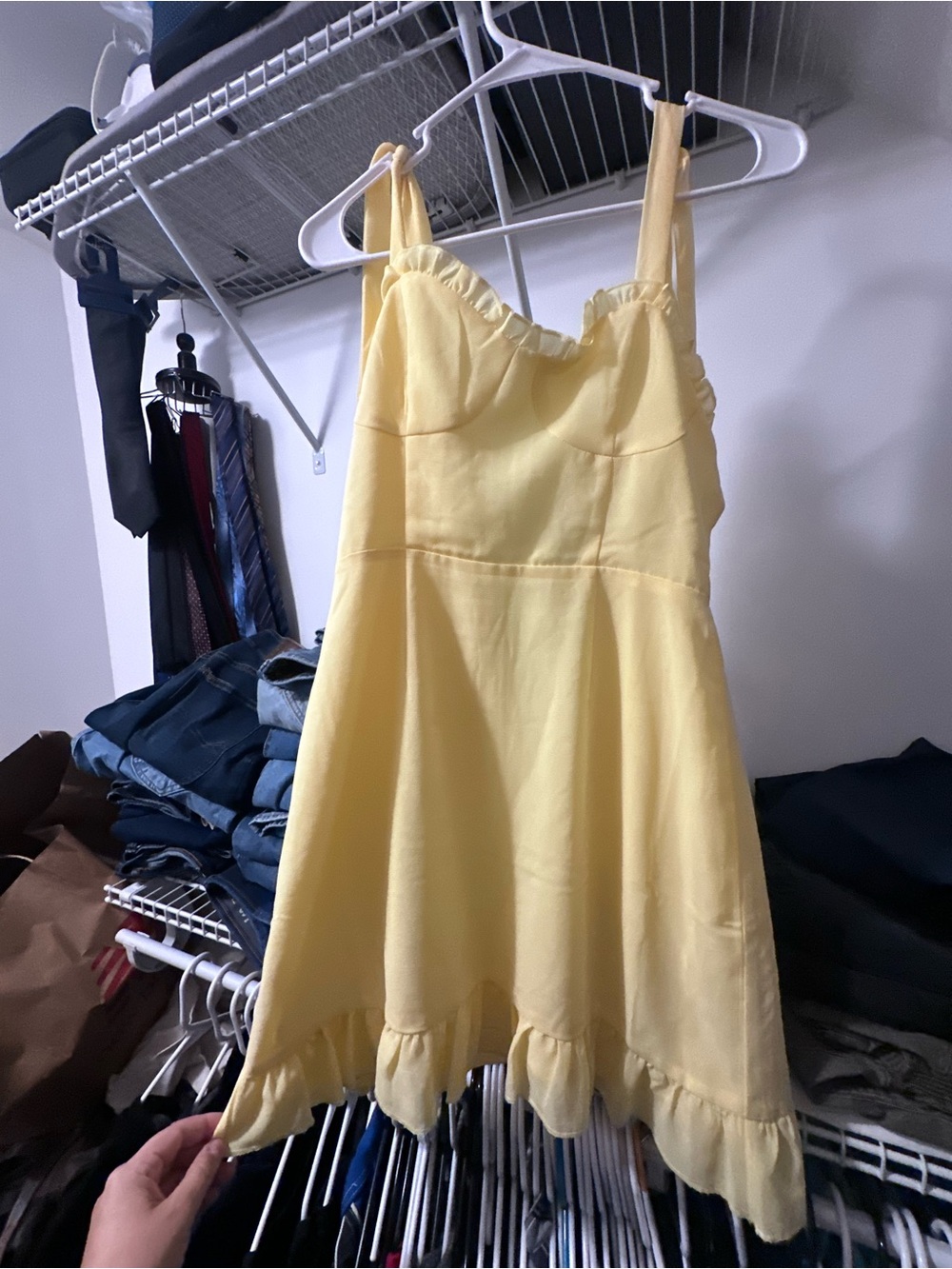Forever 21 Lemon Ruffle-Hem Mini Dress